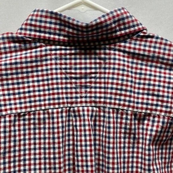 Tommy Hilfiger Shirt Men's Small Red White Blue Plaid Long Sleeve Button Up EUC - Picture 8 of 13